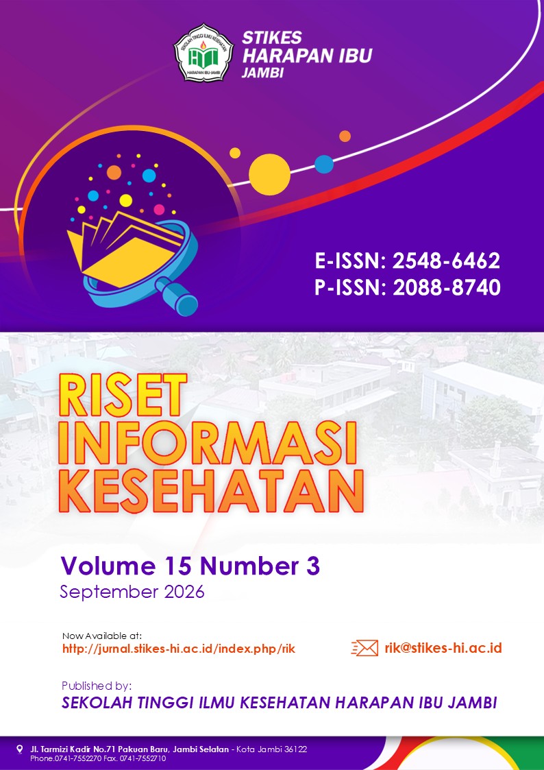 					View Vol. 15 No. 3 (2026): Riset Informasi Kesehatan
				